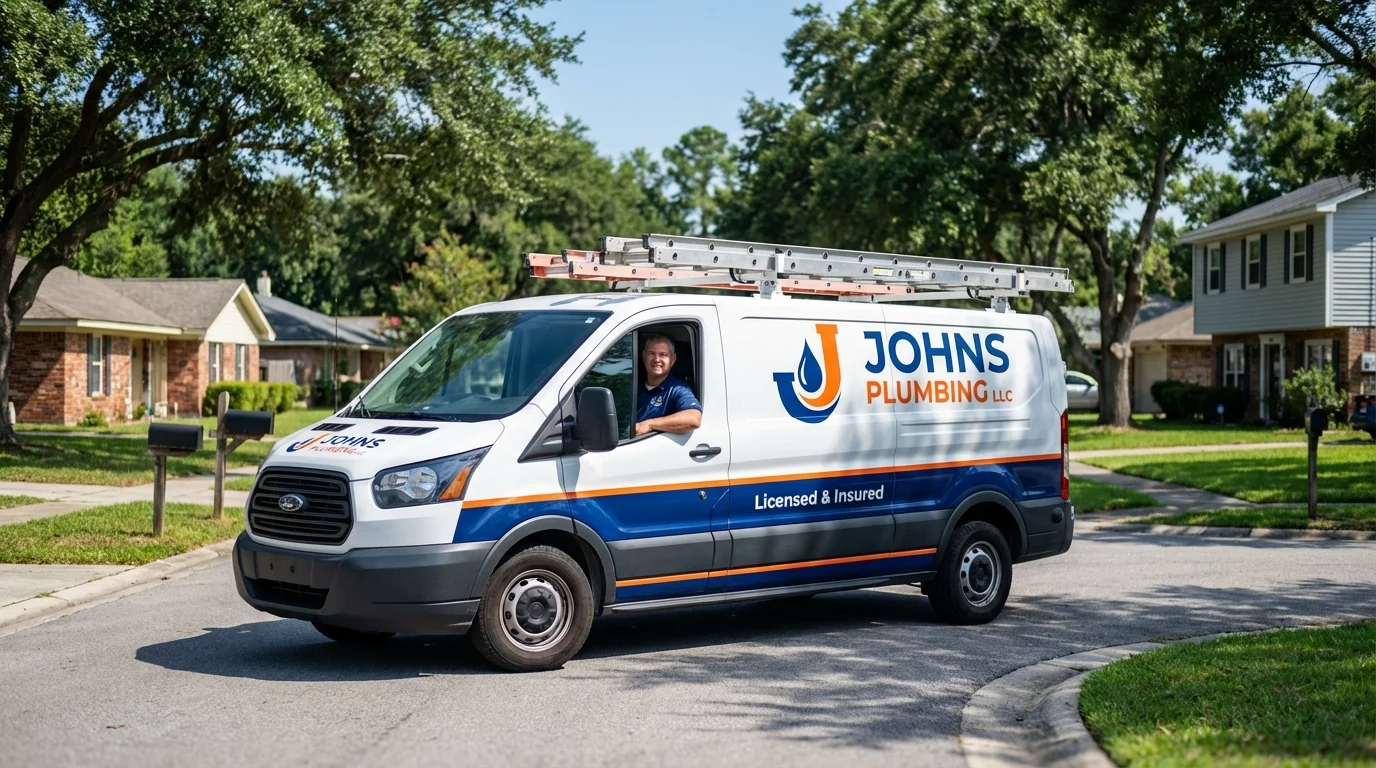 Johns Plumbing LLC service van in Georgetown, KY